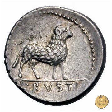 389/1 - denario L. Rustius 76 BC (Roma)