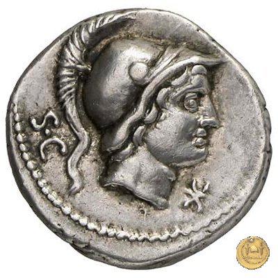 389/1 - denario L. Rustius 76 BC (Roma)