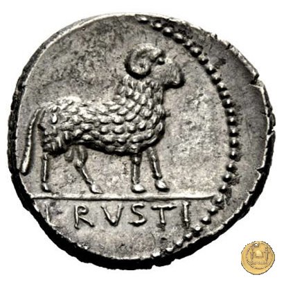 389/1 - denario L. Rustius 76 BC (Roma)