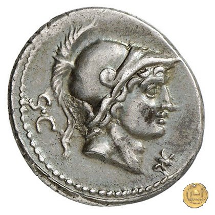 389/1 - denario L. Rustius 76 BC (Roma)