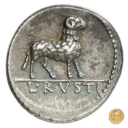 389/1 - denario L. Rustius 76 BC (Roma)