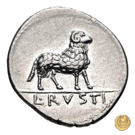 389/1 - denario L. Rustius 76 BC (Roma)