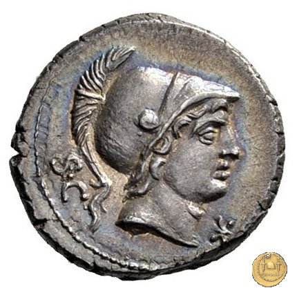 389/1 - denario L. Rustius 76 BC (Roma)