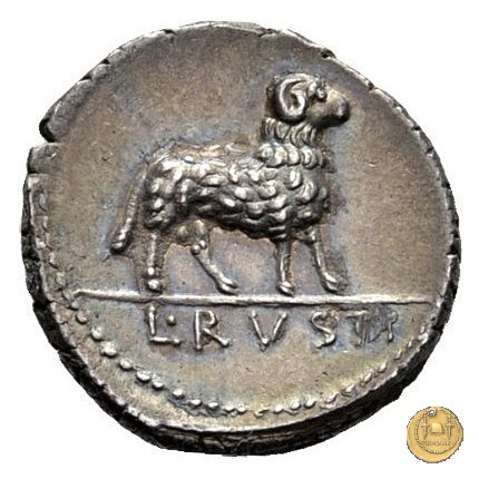 389/1 - denario L. Rustius 76 BC (Roma)