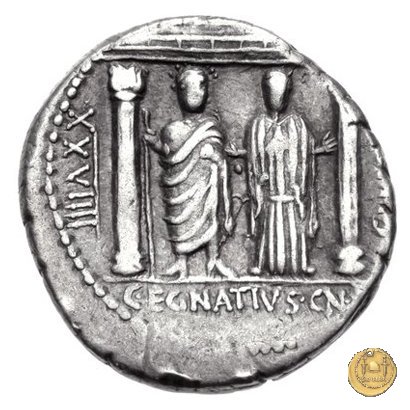 391/2 - denario Cn. Egnatius Cn.f. Cn.n. Maximus 75 BC (Roma)