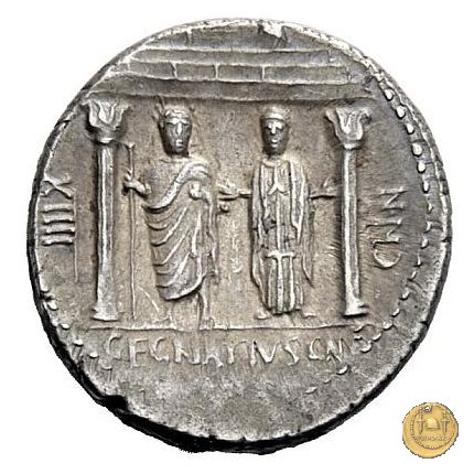 391/2 - denario Cn. Egnatius Cn.f. Cn.n. Maximus 75 BC (Roma)