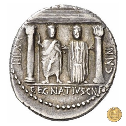 391/2 - denario Cn. Egnatius Cn.f. Cn.n. Maximus 75 BC (Roma)