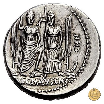 391/3 - denario Cn. Egnatius Cn.f. Cn.n. Maximus 75 BC (Roma)