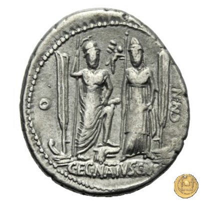 391/3 - denario Cn. Egnatius Cn.f. Cn.n. Maximus 75 BC (Roma)