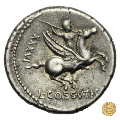 395/1 - denario L. Cossutius C.f. Sabula 74 BC (Roma)