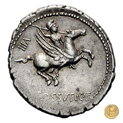 395/1 - denario L. Cossutius C.f. Sabula 74 BC (Roma)