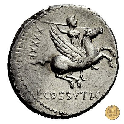 395/1 - denario L. Cossutius C.f. Sabula 74 BC (Roma)