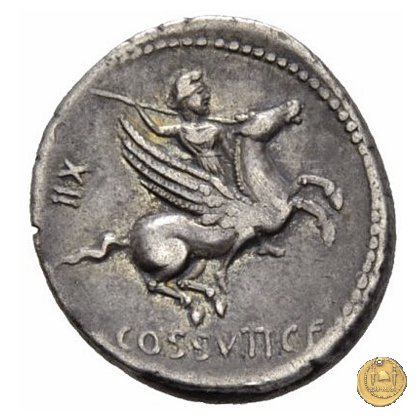 395/1 - denario L. Cossutius C.f. Sabula 74 BC (Roma)
