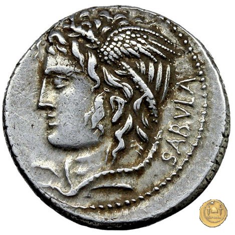 395/1 - denario L. Cossutius C.f. Sabula 74 BC (Roma)