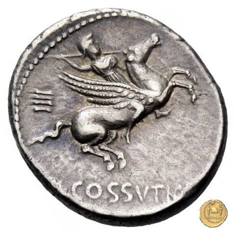 395/1 - denario L. Cossutius C.f. Sabula 74 BC (Roma)