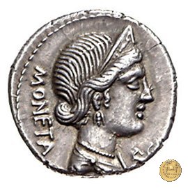 396/1 - denario L. Plaetorius L.f. Cestianus 74 BC (Roma)