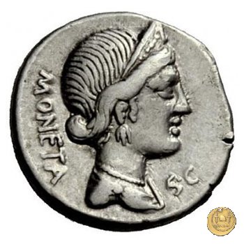 396/1 - denario L. Plaetorius L.f. Cestianus 74 BC (Roma)