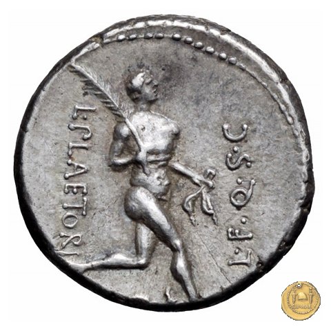 396/1 - denario L. Plaetorius L.f. Cestianus 74 BC (Roma)