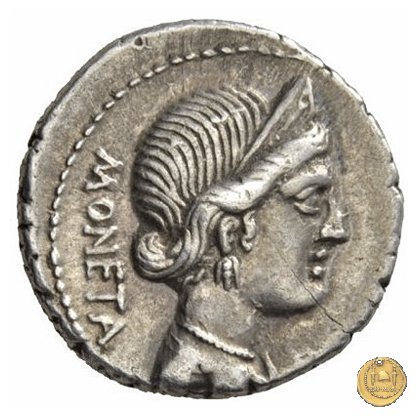 396/1 - denario L. Plaetorius L.f. Cestianus 74 BC (Roma)