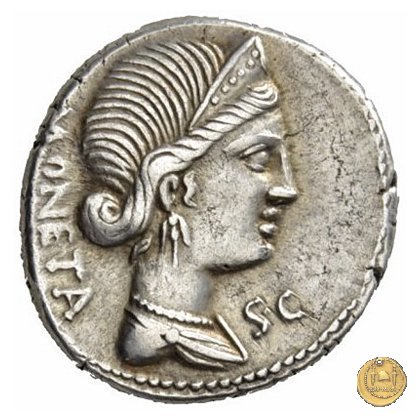 396/1 - denario L. Plaetorius L.f. Cestianus 74 BC (Roma)