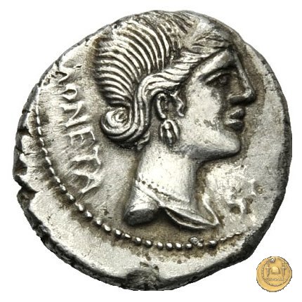 396/1 - denario L. Plaetorius L.f. Cestianus 74 BC (Roma)