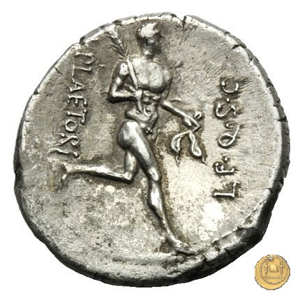 396/1 - denario L. Plaetorius L.f. Cestianus 74 BC (Roma)