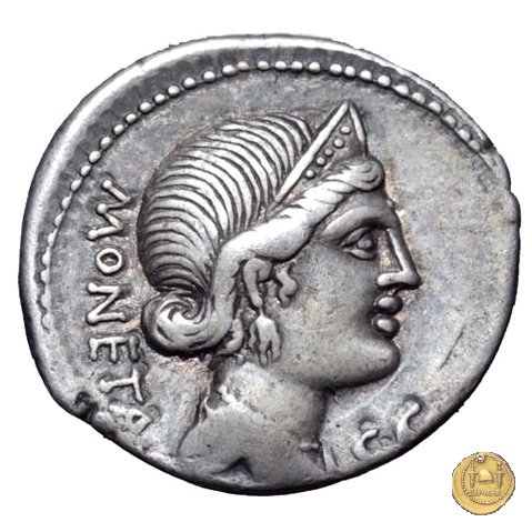 396/1 - denario L. Plaetorius L.f. Cestianus 74 BC (Roma)