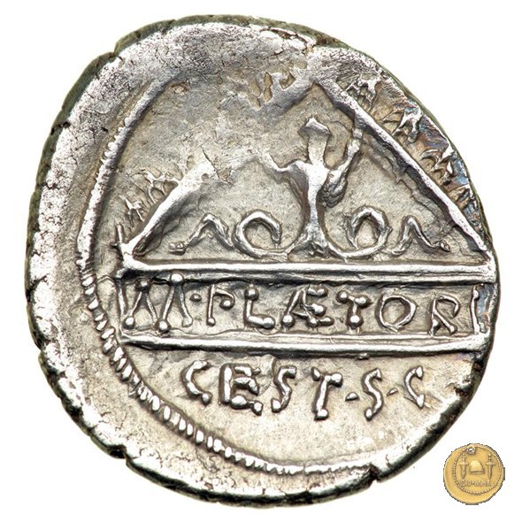 405/1 - denario M. Plaetorius M.f. Cestianus 69 BC (Roma)