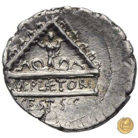 405/1 - denario M. Plaetorius M.f. Cestianus 69 BC (Roma)