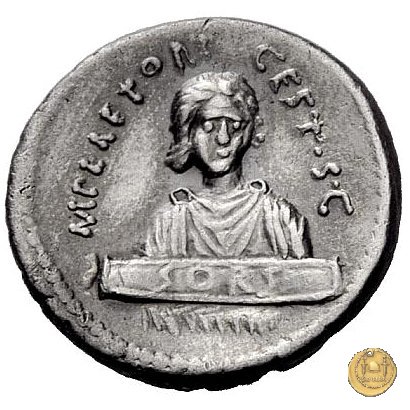 405/2 - denario M. Plaetorius M.f. Cestianus 69 BC (Roma)