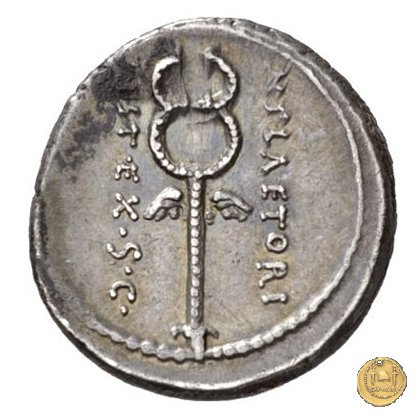 405/5 - denario M. Plaetorius M.f. Cestianus 69 BC (Roma)