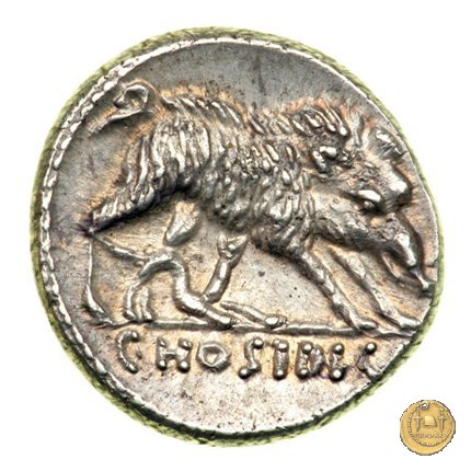 407/2 - denario C. Hosidius C.f. Geta 68 BC (Roma)