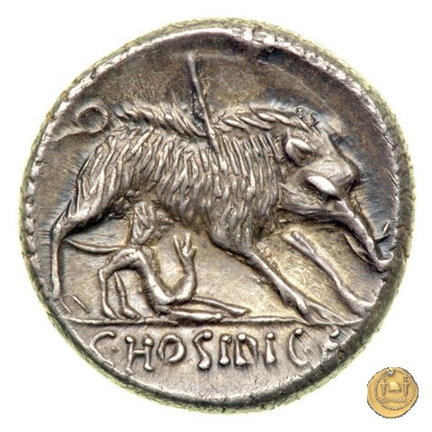 407/2 - denario C. Hosidius C.f. Geta 68 BC (Roma)