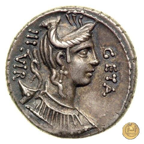 407/2 - denario C. Hosidius C.f. Geta 68 BC (Roma)