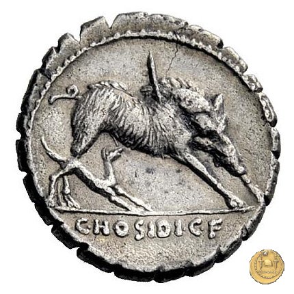 407/2 - denario C. Hosidius C.f. Geta 68 BC (Roma)