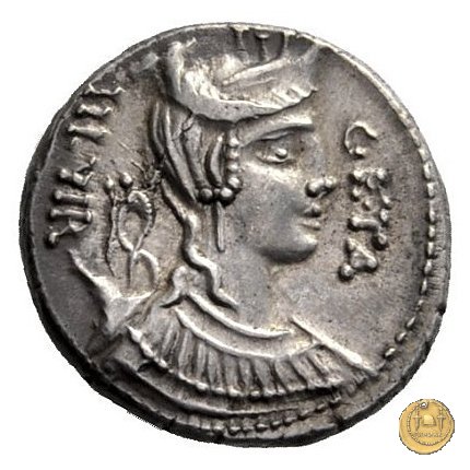 407/2 - denario C. Hosidius C.f. Geta 68 BC (Roma)