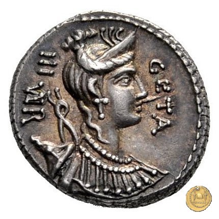 407/2 - denario C. Hosidius C.f. Geta 68 BC (Roma)