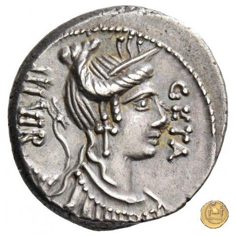 407/2 - denario C. Hosidius C.f. Geta 68 BC (Roma)