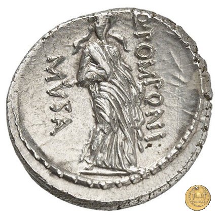 410/10 - denario Q. Pomponius Musa 66 a.C. (Roma)