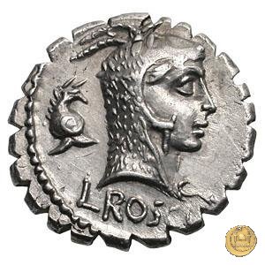 412/1 - denario L. Roscius Fabatus 64 BC (Roma)