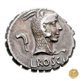 412/1 - denario L. Roscius Fabatus 64 BC (Roma)