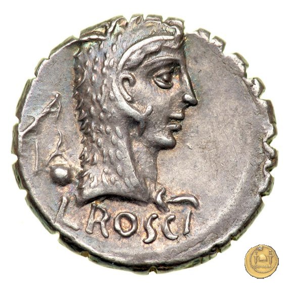 412/1 - denario L. Roscius Fabatus 64 BC (Roma)