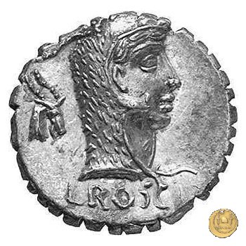 412/1 - denario L. Roscius Fabatus 64 BC (Roma)