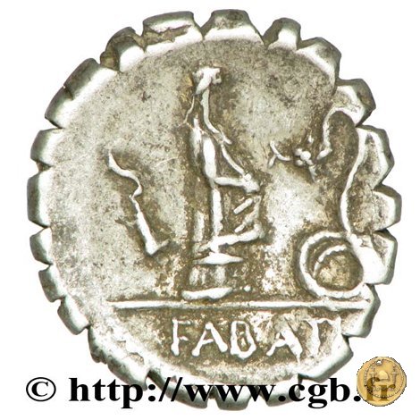 412/1 - denario L. Roscius Fabatus 64 BC (Roma)