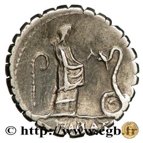 412/1 - denario L. Roscius Fabatus 64 BC (Roma)