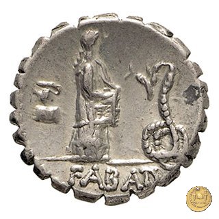 412/1 - denario L. Roscius Fabatus 64 BC (Roma)