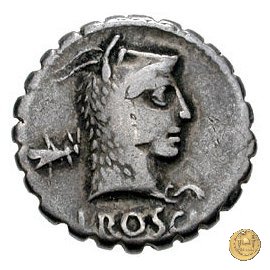 412/1 - denario L. Roscius Fabatus 64 BC (Roma)