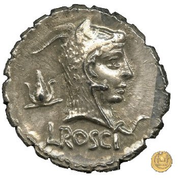 412/1 - denario L. Roscius Fabatus 64 BC (Roma)