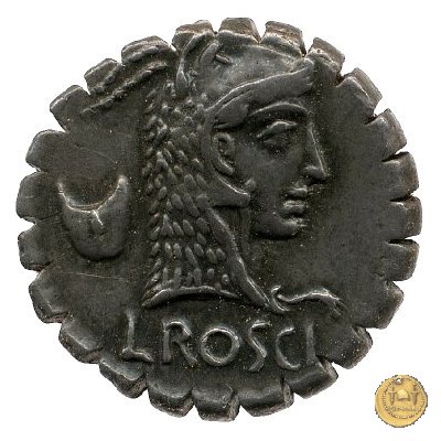 412/1 - denario L. Roscius Fabatus 64 BC (Roma)
