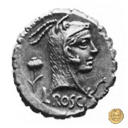 412/1 - denario L. Roscius Fabatus 64 BC (Roma)